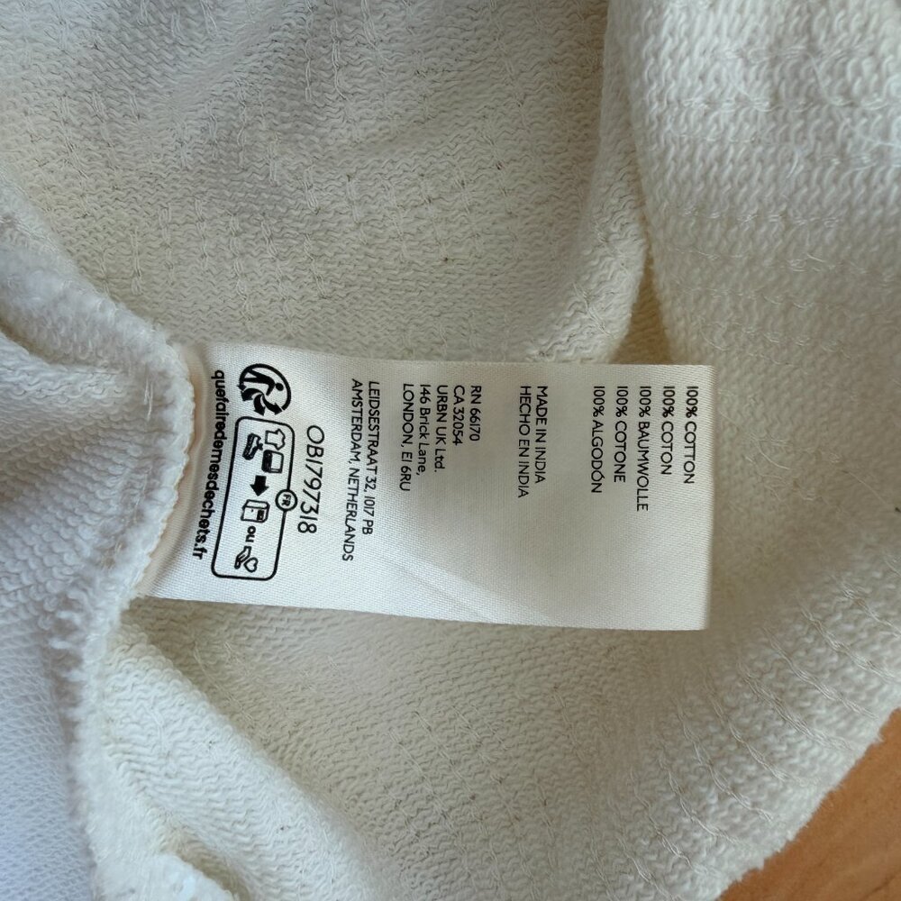Anthropologie White Sequin Ribbed Long Sleeve Sweatshirt - Picture 5 of 5